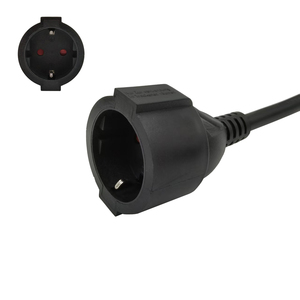 Câble d'extension d'alimentation mâle-femelle coudé type F Schuko UE, H05VV-F 3G2.5mm², 16A 250V AC, 1m - Product Image 3