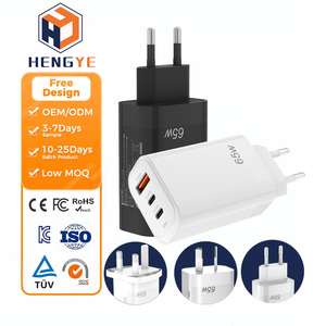 EU Anh Mỹ AU 65W 3-cổng USB C sạc Adapter đa siêu nhanh Sạc điện cắm Cube USB C tường sạc khối - Product Image 1