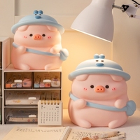 Dudu Cochon Tirelire Jouet de Dessin Animé pour Enfant Poupée en Vinyle Anti-goutte Tirelire Grande Capacité Peut Stocker les Cadeaux Souhaitables