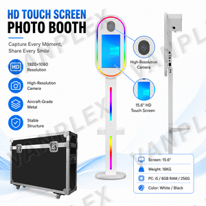 Cabina de Fotos DSLR de Alta Resolución con Pantalla Táctil de 15.6 Pulgadas, Sombrilla Ovalada, Cabina de Fotos Metálica Tipo Avión para Alquiler de Fotografía - Product Image 2