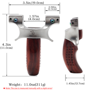 Resortera 9025 <span class=keywords><strong>de</strong></span> Acero Inoxidable con Mango <span class=keywords><strong>de</strong></span> Madera, 11*9*3.7cm, 311g, para <span class=keywords><strong>Caza</strong></span> y Actividades al Aire Libre, en Venta - Product Image 3