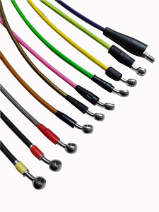 Motorrad Edelstahl geflochten ptfe Schlauch Ende Banjo Schraube männlich weiblich eine Armatur Bremsleitung Schlauch anschluss - Product Image 6