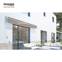 Auvent rétractable manuel électrique en aluminium à bras repliables Hooeasy pour fenêtre, porte, patio, balcon, toit, protection solaire