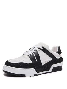 Высококачественные мужские и женские кроссовки-кеды черного цвета на шнуровке, дизайнерские, класса люкс, из натуральной кожи, на толстой подошве, повседневные, без каблука - Product Image 1