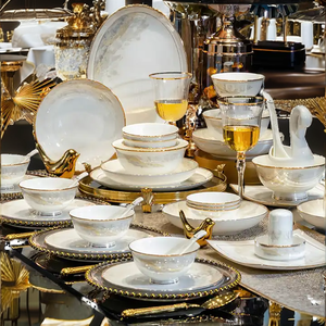 Service de vaisselle en céramique d'os de Jingdezhen pour usage quotidien, ensemble de bols et assiettes, vaisselle de table domestique, cadeau, vente en gros - Product Image 1