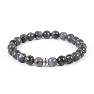 Natural Stone Facet Spectrolite <b>Beaded</b> <b>Bracelet</b> - Product Image 2