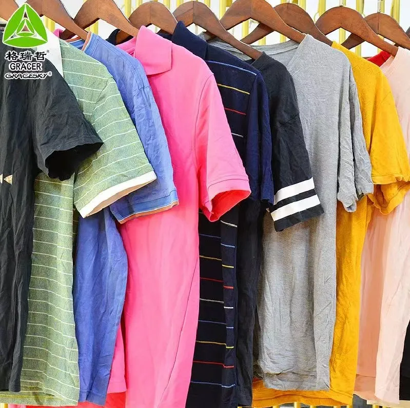 Camiseta de manga curta masculina, bom preço, popular, roupas de verão usadas