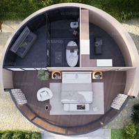 Maison ronde préfabriquée en bois de luxe, maison circulaire pour complexe hôtelier, villa en forme de dôme personnalisée, maison en rondins
