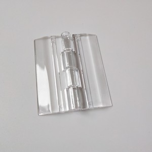 Clips de Plástico Acrílico Transparente Duradero Tipo Piano con Bisagra Plegable para Conexión de Paneles de Muebles, Vitrinas, Cajas y Puertas - Product Image 1