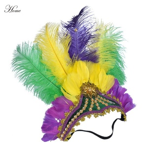 Tocado de plumas para fiesta de carnaval, delicado, Brasil, venta directa de fábrica, AM, gran oferta - Product Image 2