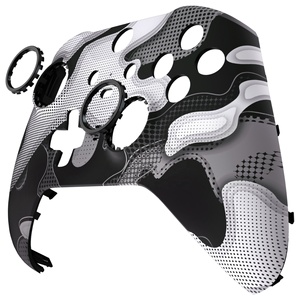 EXtremeRate - Carcasa Frontal y Anillos Decorativos de Camuflaje Blanco y Negro para el Control Xbox One Elite Serie 2 - Product Image 2
