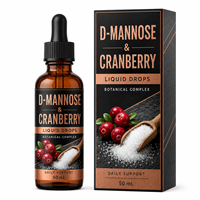 Gouttes de D-Mannose 500mg avec Concentré de Canneberge, Uva Ursi, Hibiscus, Guimauve, Pissenlit et Vitamine C – 50 Doses