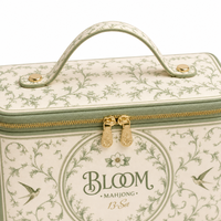 Étui de transport pour jeu de Mahjong, sac de rangement portable à fermeture éclair pour tuiles florales vintage, idéal pour les voyages et les soirées de jeu
