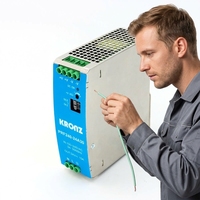 KRONZ Alimentation industrielle PRF240-24A30 sur rail DIN 240W/24V/10A Entrée CA/CC à découpage 16A Configuration métal PFC 100-240VAC