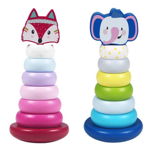 Jouet d'empilage en bois pour enfants, tour arc-en-ciel, jeu d'<span class=keywords><strong>activités</strong></span> parent-enfant, éducation précoce, animaux, nature, puzzle - Product Image 6