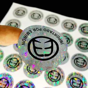 Stiker Hologram Tamper Segel Keamanan Jelas dengan Nomor Seri