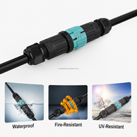 Conector Impermeable M19 IP68 de 3 Cables, Macho y Hembra, En Línea, para Fuente de Alimentación LED para Exteriores