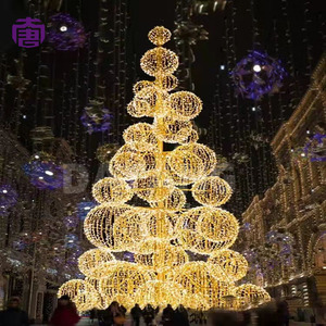 LED Christmas Tree with Built in <b>Lights</b> Pre Lit Artificial Tree for Indoor Home Mall Holiday Decoration - Product Image 6
