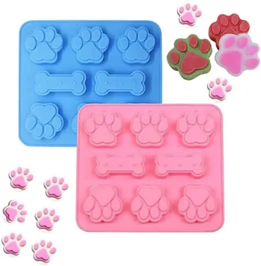 Puppy Dog Paw und Bone Silicone Dog Treat Formen zum Backen von Chocolate Candy Jelly Ice Cube Dog Paw und Bone Silikon formen