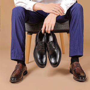 Zapatos de Vestir de Lujo para Hombre, Cerrados, Cómodos, para Bodas, Fiestas y Negocios, Oxfords de Cuero Genuino - Product Image 5