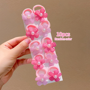 2026 Hot Selling Simple Temperament High Elasticity Pink Flower Hair <b>Tie</b> Sweet Cute Style Women's Hair <b>Ties</b> Fashionable Jewelry - Product Image 5
