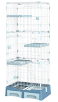 Petite cage d'élevage pliable simple pour animaux de compagnie, cage en métal pour chats et lapins avec fonction respirante, en fer solide et plastique
