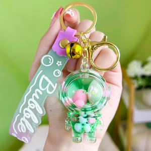 <span class=keywords><strong>2023</strong></span> nuevo llavero de astronauta de dibujos animados lindo llavero anillo espacio hombre flotante arena movediza taza líquido colgante al por mayor - Product Image 6