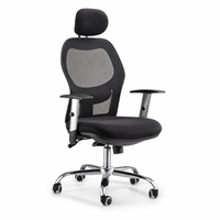 Chaise de bureau à dossier haut en maille avec appui-tête, verrouillage d'inclinaison et pivotant, pour la maison, le bureau et les espaces de travail professionnels