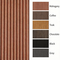 Planches de terrasse en composite bois-plastique (WPC) avec design perforé pour sols extérieurs, jardins et piscines - Surface antidérapante à grain de bois