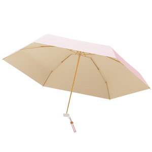 Five Folding Compact Umbrella With Carry <b>Bag</b> Uv Resistant For Travel Minimalist Design <b>Nylon</b> Alloy Ribs 8ribs Manual Open - Product Image 3