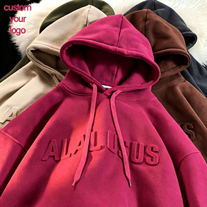 Sudadera de Alta Calidad, 450 g/m², Algodón, con Logotipo Personalizado en Relieve, Sudadera Extra Grande, Gruesa, con Capucha y Relieve 3D - Product Image 2