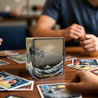 Boîte de rangement pour cartes à collectionner, boîte de collection Upper Deck, boîte de deck magnétique Sea Wave en cuir PU, étui de protection pour cartes MTG CCG 100+