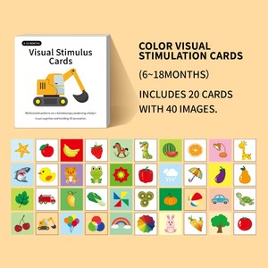 Juguetes Educativos Tempranos para Bebés, Tarjetas de Visión en <span class=keywords><strong>Blanco</strong></span> y Negro de Gran Tamaño, Tarjetas de Estimulación Visual para Recién Nacidos de 21 cm en Inglés - Product Image 3