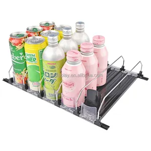 Customized Adjustable Soda Drink Can Bottle Pusher System For Supermarket