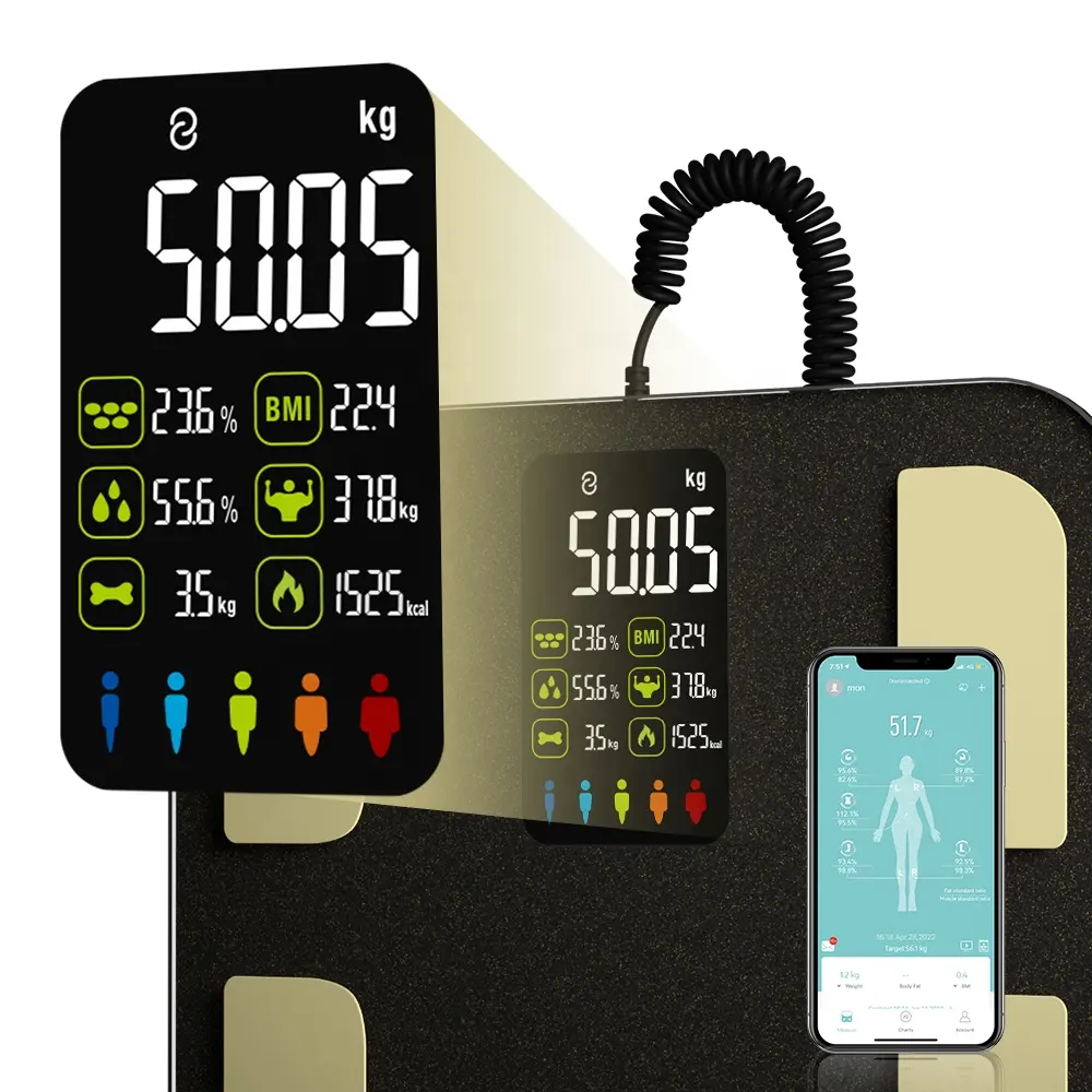 Smart Bluetooth Body Weight Scale 8 Elektrode Fat Body Analyzer Lcd Display Bmi Functie Voor Huishoudelijk Gebruik App Gecontroleerd