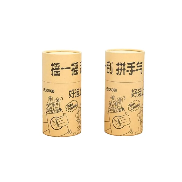Private Label Craft Tubes Empty Foundation Gift Packaging T Shirt/honey/tea/poster Kraft Cylinder Packaging Box for Packaging