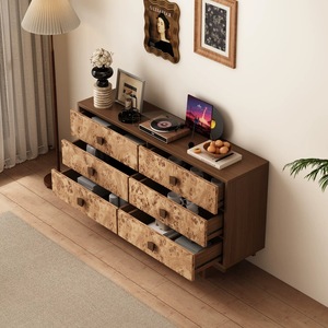 Buffet d'appoint vintage en contreplaqué avec placage de bois technique de qualité supérieure, meuble de rangement pour salon et chambre - Product Image 4