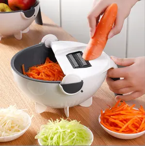 热卖9合1多功能厨房碎纸机排水篮手动水果蔬菜切片机切片机