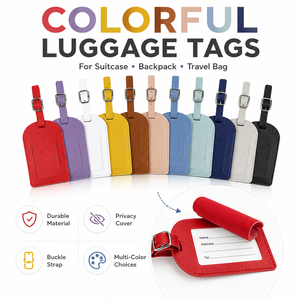<span class=keywords><strong>Étiquette</strong></span> de <span class=keywords><strong>bagage</strong></span> en cuir personnalisée OEM avec sangle <span class=keywords><strong>à</strong></span> boucle et cache de confidentialité, <span class=keywords><strong>étiquette</strong></span> de <span class=keywords><strong>bagage</strong></span> personnalisée multi-styles - Product Image 1