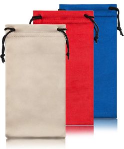 Vente en gros de pochette souple pour lunettes de soleil avec cordon Sac de nettoyage pour écran en microfibre