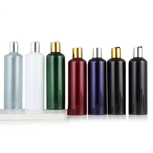 Yuvarlak duş jeli aplikatör şişesi 250ml 300ml disk üst kapaklı saç kremi için boş plastik kozmetik şişeler