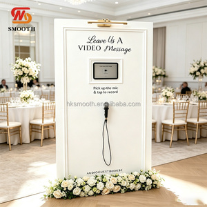 SMOOTH White PVC Audio Guestbook Leave Message Backdrop Panel with Microphone <b>Wedding</b> Party <b>Props</b> Video Booth Backdrop - Product Image 3