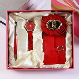 Elegante Set de Regalo de Cuero Ecológico Rojo de Cuatro Piezas para el Día del Maestro y el Día de San Valentín Chino, Incluye Cartera de Negocios - Product Image 5