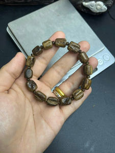 Pulsera de cuentas de madera de Oud de lujo, cuentas de madera natural fragante, pulsera elástica hecha a mano, joyería de moda unisex, regalo. - Product Image 2