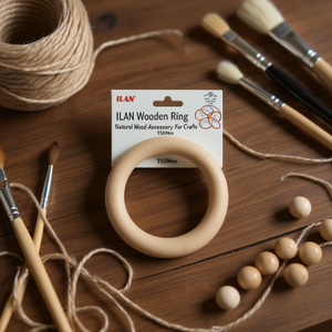 Anello in legno ILAN 150 mm, accessorio in legno naturale per artigianato - Product Image 3