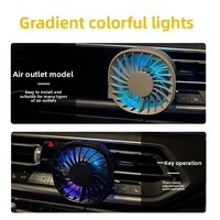 Ventilateur de voiture mini portable transfrontalier 2026 pour extérieur, fixation sur grille d'aération, aromathérapie, lumière USB colorée, en plastique ABS, modèle F22, 88x83x83mm, Chine