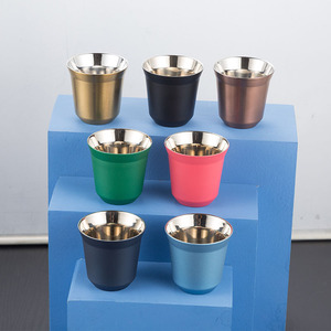 <span class=keywords><strong>Tasse</strong></span> <span class=keywords><strong>à</strong></span> <span class=keywords><strong>Café</strong></span> Isotherme <span class=keywords><strong>Nespresso</strong></span> en Acier Inoxydable <span class=keywords><strong>Double</strong></span> <span class=keywords><strong>Paroi</strong></span> 80 ml, Jolie Forme Capsule, <span class=keywords><strong>Tasse</strong></span> Thermo pour Expresso - Product Image 1