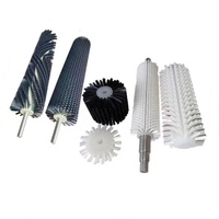 Brosse de nettoyage industrielle rotative à poils en nylon avec axe pour nettoyer les légumes et les fruits