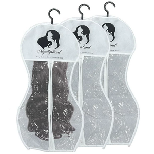 Lot De Sacs De Rangement Pour Perruque, Avec Cordon Et Fenêtre PVC, 32x44 Cm, Anti-poussière (rose/rouge, Noir)
