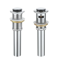 Válvula Click Clack G1-1/4" para Cozinha e Banheiro, Acessórios de Dreno com Sistema Push Down Pop Up, Inclui Tubo de Extensão